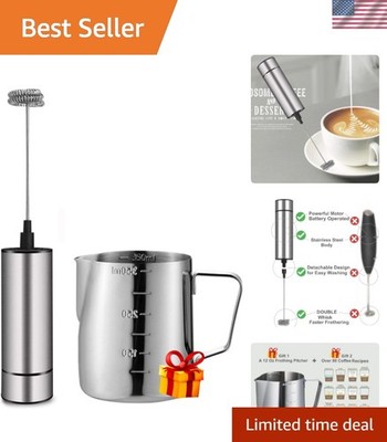 Milk Frother Handheld Battery Operated, Coffee Frother for Milk Foaming, Latt...