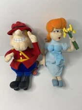 1999 Stuffins CVS Rocky And Bullwinkle Dudley Do Right & Nell 15” Plush READ