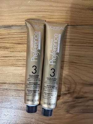 2 Loreal Superior Preference Conditioner # 3 Color Shine Protect 1.86 oz Tubes