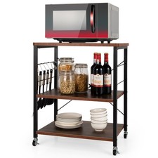 3-Tier Standing Microwave Shelf Metal Frames ...