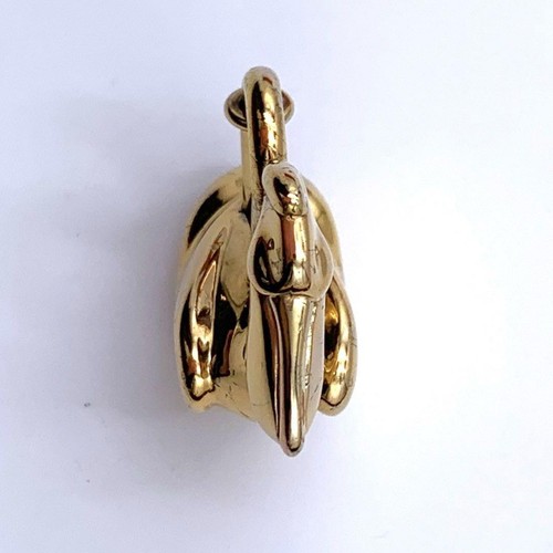Hermes Pelican Bird Gold Cadena Bangle Charm 1992 Limited bag charm animal - Picture 3 of 5