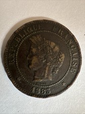 France French 1883 5 Centimes Coin Nice Grade -  AU - 58