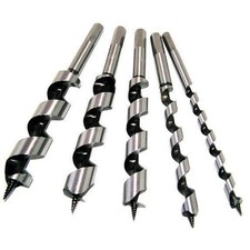 5 PACK -  INDUSTRIAL AUGER HEX WOOD DRILL DRILLS BITS SET 205mm LONG