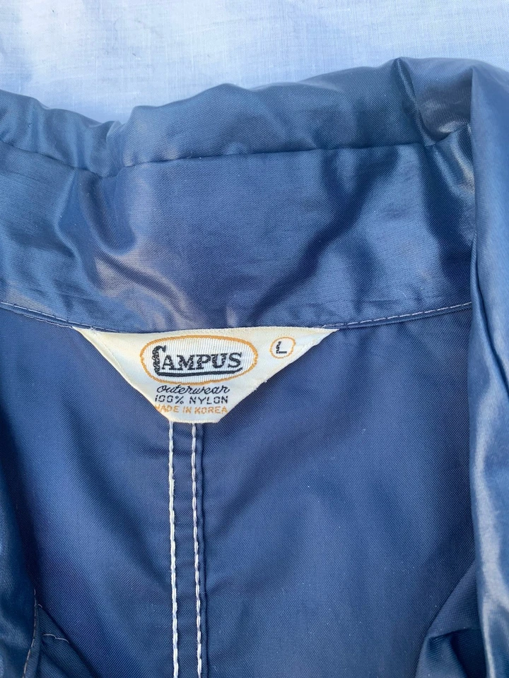 Vintage Mens 1976 Red White Blue Nylon Jacket Large Campus - Image 4 of 4