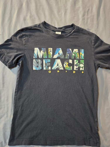 H&M, H&M Miami Beach Florida Graphic T-Shirt Size XS Gray Short Sleeve