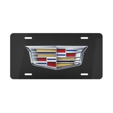 Cadillac Logo Vanity License Plate Car Tag Carbon Fiber Simulation Cadillac Logo Vanity License Plate Car Tag Carbon Fiber Simulation