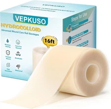 Hydrocolloid Bandage Roll, 2 Inch x 16 Feet | Wound Dressing & Blister Tape | Me