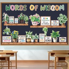 Inspirational Greenery Plants Library Classroom Bulletin Board Decoration Set