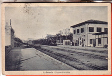 CARTOLINA SANTA MARINELLA  VIAGGIATA 1925 STAZIONE FERROVIARIA CON TRENO RARA OC