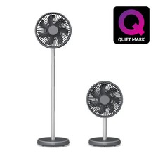 Duux Rize Standing Fan 4 Speed Settings Quiet Fan Charcoal DXCF90UK Rechargable