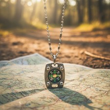 Elegant Titanium Compass Necklace - Handheld ...
