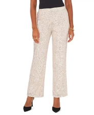 MSK Women's Petite Pants PXL Sequined Mesh Pull-On Palazzo