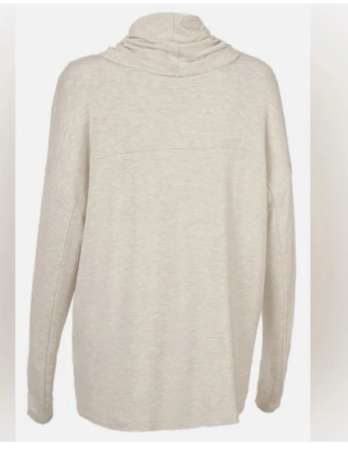 Camisa CABI #4048 Ease cuello alto L/S en avena jaspeada talla S Foto 4 de 4