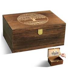 Large of Life Wooden Keepsake Box - Elegant Vintage Jewelry Storage Box Tree