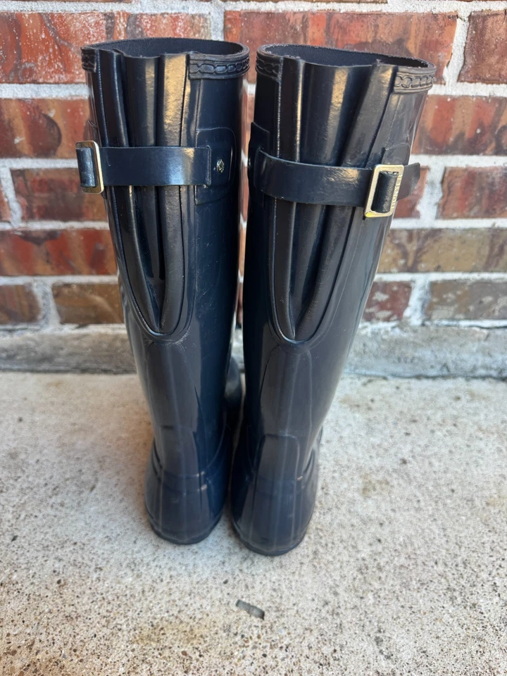 Hunter Waterproof Tall Rain Boots in Blue - Women's US 11 - Lightly Used - Image 2 of 4