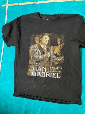 Juan Gabriel Shirt Mens Large Hanes 2015 Tour Gira Volver Concert Black Tee