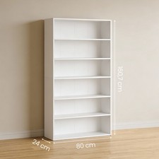 VASAGLE Bookcase, 6-Tier Bookshelf,Open Storage Shelf, Cloud White LBC412W01