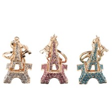  3PCS Eiffel Tower Keychain: Miniature Metal Key Ring - French Souvenir Keepsake