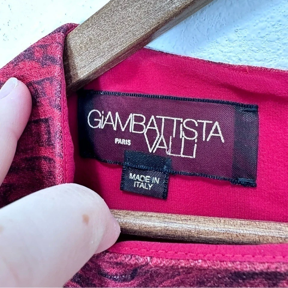 Giambattista Valli Red and Black 100% Wool Sheath Dress Size IT 42 - US Size 6 - Image 3 of 4