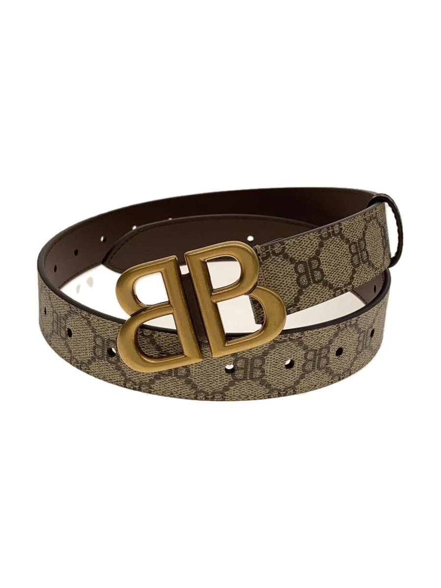 BALENCIAGA × GUCCI Ceinture Cuir BRW Motif Complet Homme 680453