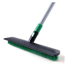  X-Large Floor Scrub Brush, 2 in 1 Scrape Brushes with Rubber Black and Green
