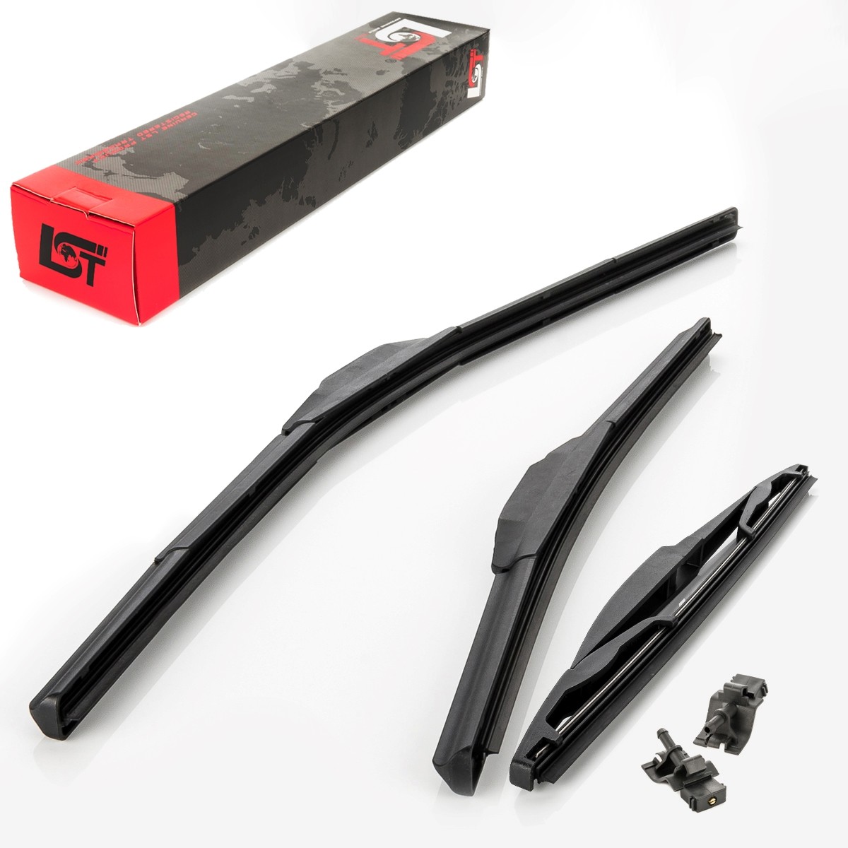 Windshield Wiper Blade Set Front + Rear + Nozzles for Toyota RAV 4 III A3