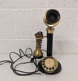 Astral Telecom Brass Candlestick Telephone Vintage Retro Telephone Untested