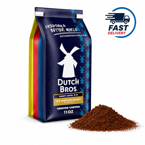 Dutch Bros OG Medium Roast Ground Coffee 11oz Premium Arabica Bagged Fresh Roast