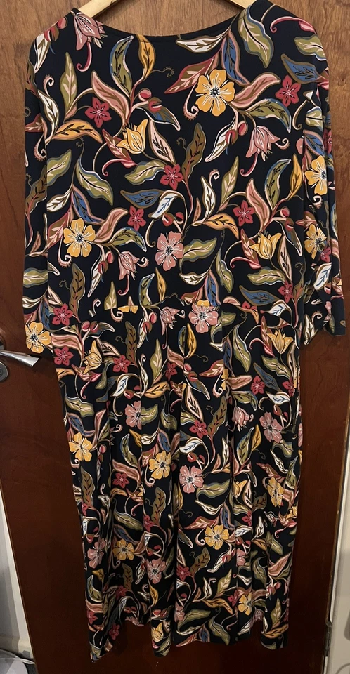 Seasalt Women's Size 26 -28 Helena Midi Dress Jersey Folky Bloom Maritime - Image 2 of 4