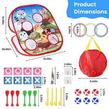 5-in-1 Animal Bean Bag Toss Game for Kids Toddlers Outdoor Toys Dart Board Game
