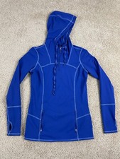 Kirkland Hoodie Sweatshirt Mens Small Stretch 1/4 Zip Drawstring Pockets Blue