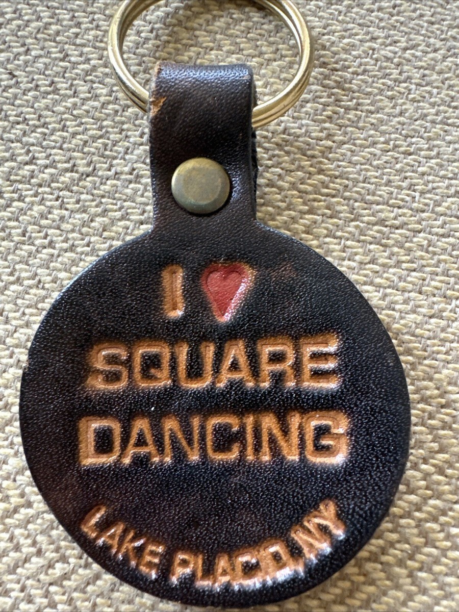Vintage Keychain Square Dancing Old Leather | eBay
