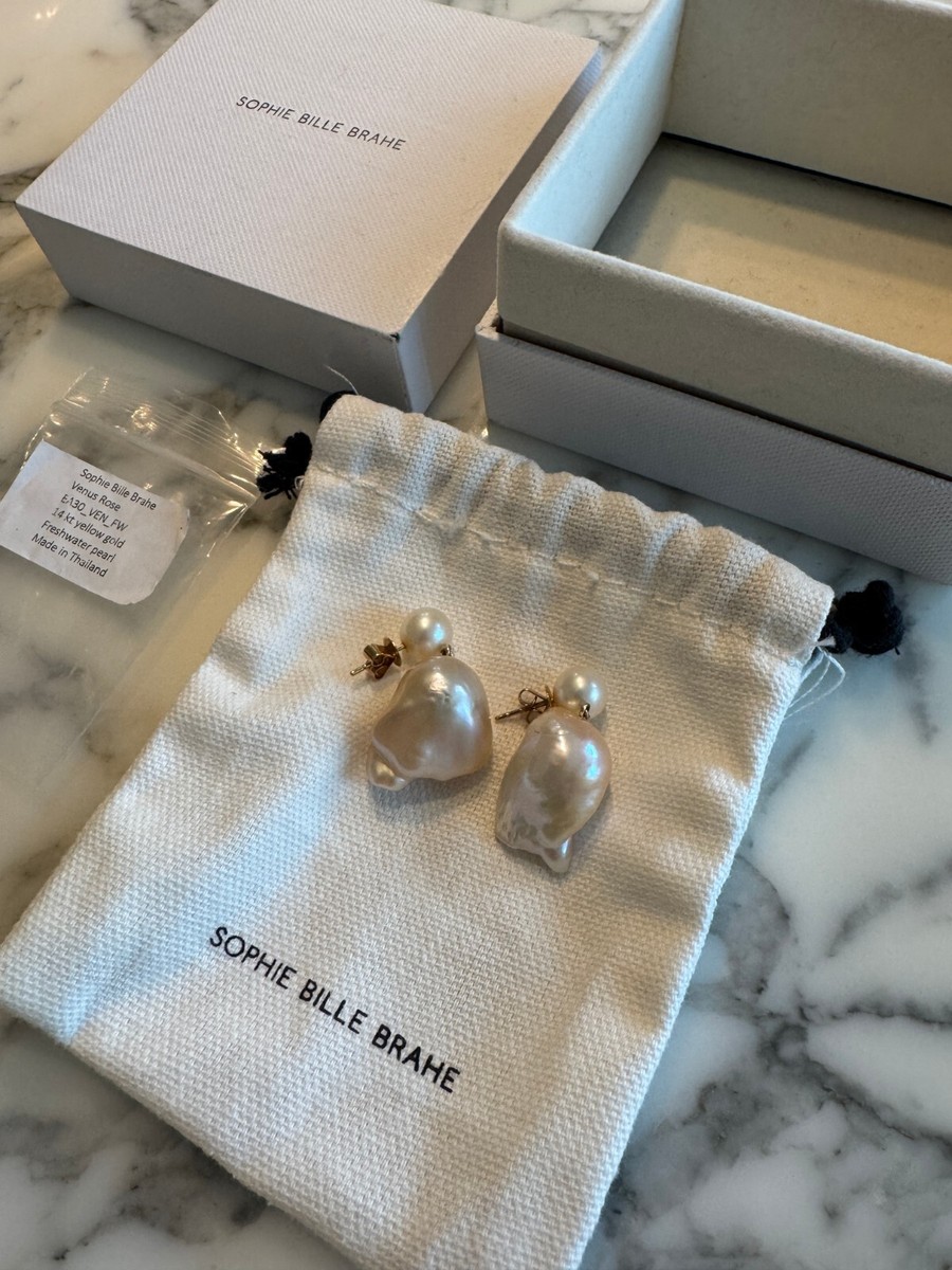 Sophie Bille Brahe - Venus Rose 14kt gold earrings with pearls | eBay
