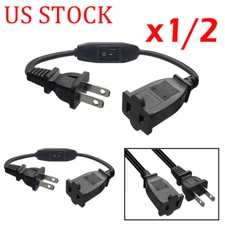 1/2XExtension Cord,2-Prong Polarized Extension Cord w/On Off Switch For Chargers