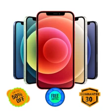 Apple iPhone 12 iOS 5G 64GB 128GB White Blue Unlocked Verizon AT&T GSM