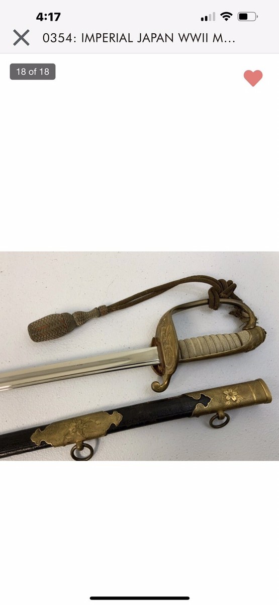 Japanese Naval WWII Sword -WW2 Bringback/IJN/Navy ANCHOR-mark