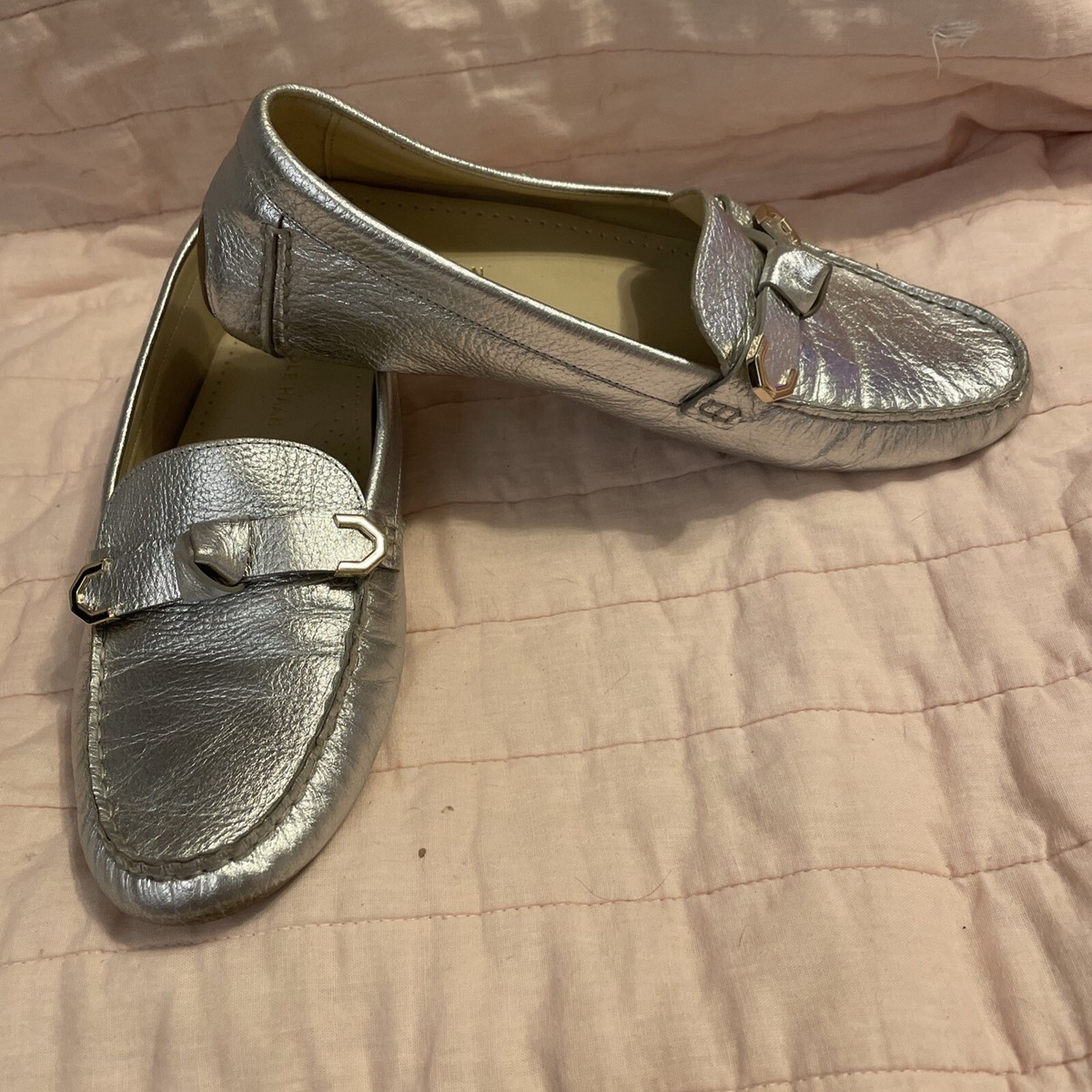 Cole Haan Silver Driving Moccasins Loafers Flats Shoes 7B | eBay display picture 2