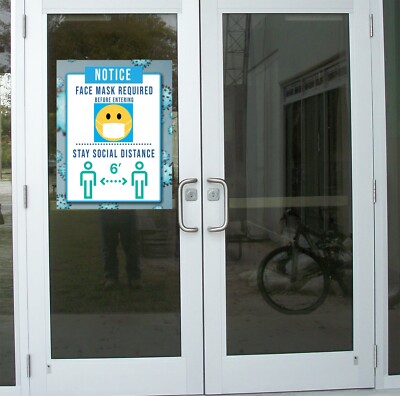 Social Distance, Keep A Distance In Society. Posters Stickers For Shopping Malls - Foto 11