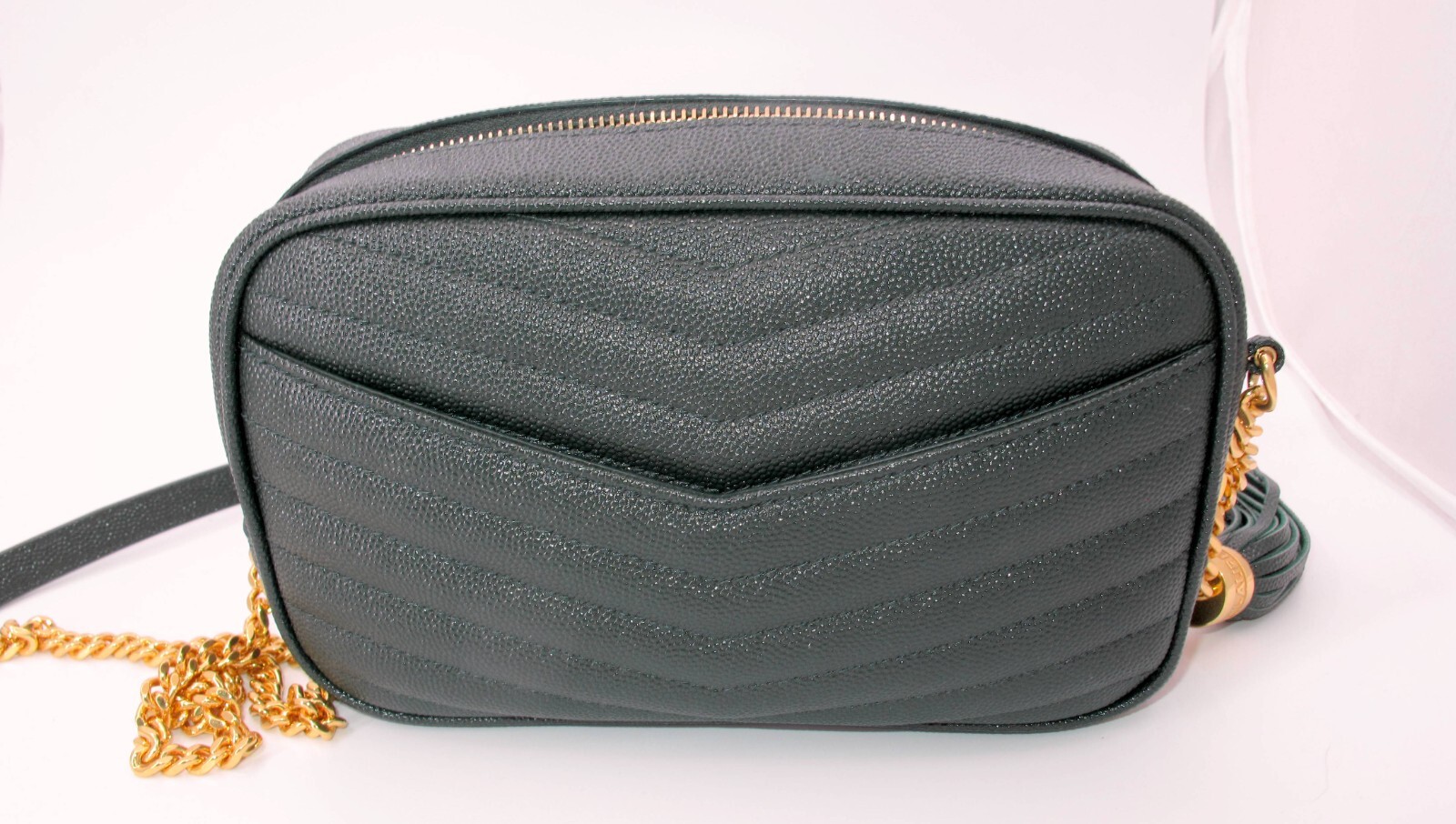 Borsa a tracolla originale YVES SAINT LAURENT Mini Lou fotocamera colore verde "STE"**