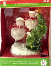Light Up 10x5” Color Changing Snowmen Decorating Tree Christmas Figure Classic