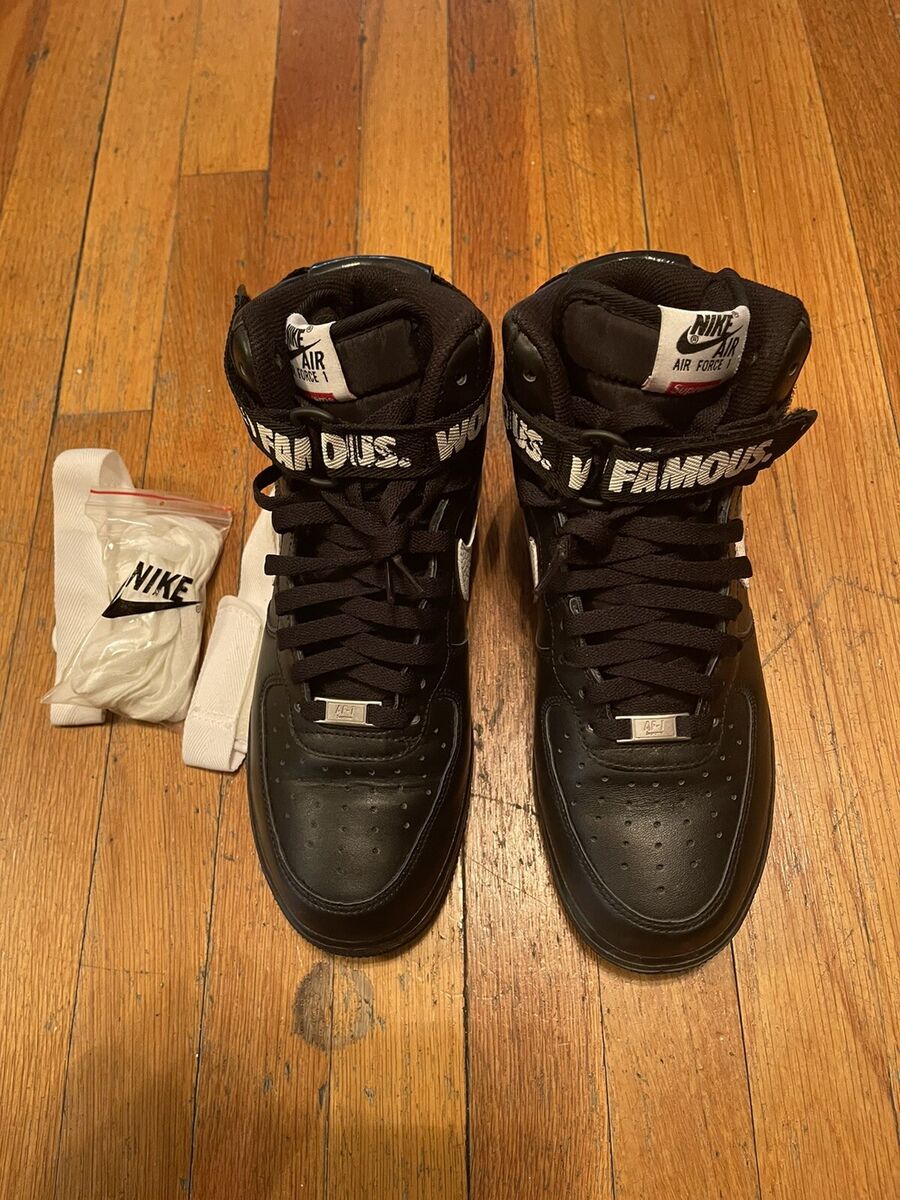 Nike Air 1 High Supreme World Famous Black size 9 | eBay