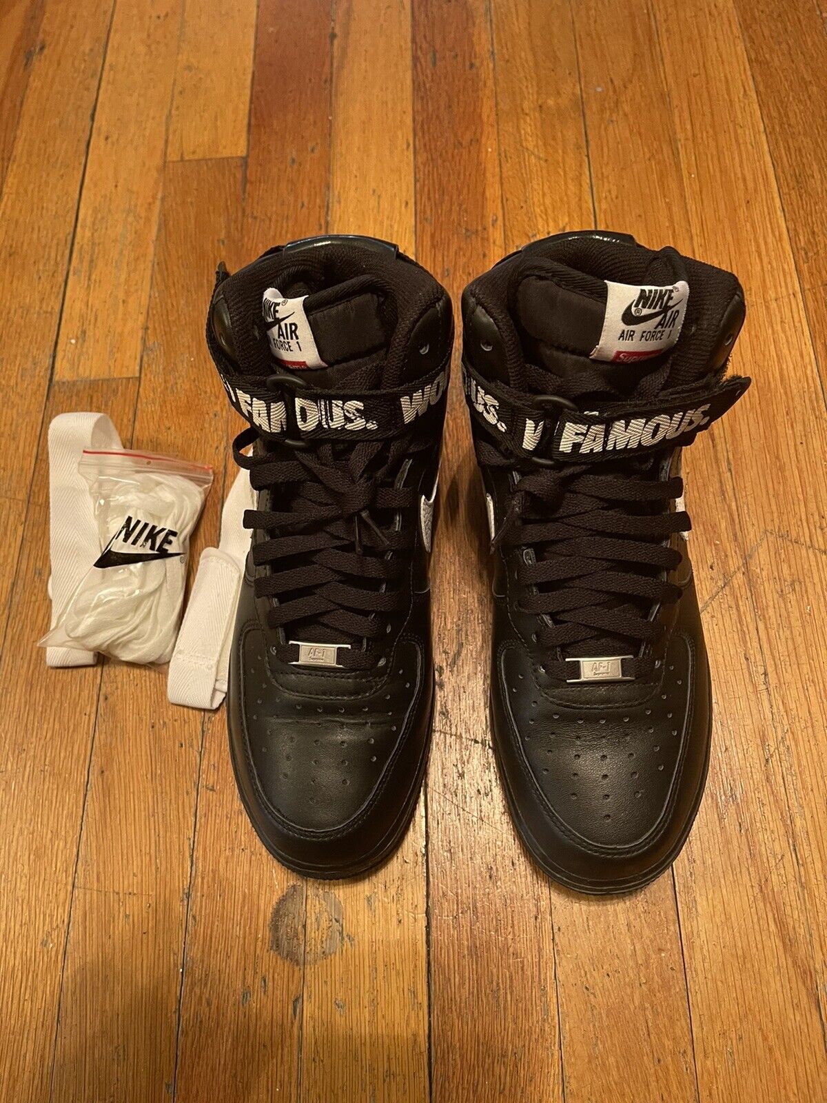 Nike Air Force 1 High Supreme World Famous Black size 9