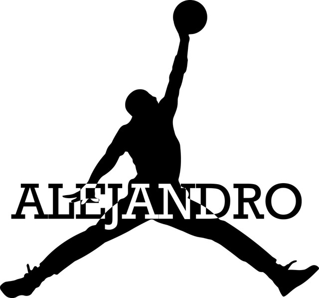Personalized Air Jordan Wall Decal Basketball Vinyl Sticker Custom