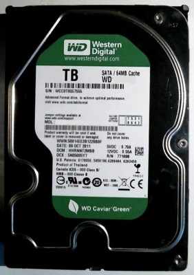 TB SATA Western Digital WD20EARS-00MVWB0 RPM 3,5 NEU