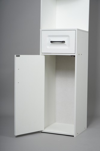 Regal Eckregal 180x30x30cm Hochschrank Bücherregal Eckschrank Schublade Tür Weiß - Bild 17 von 17