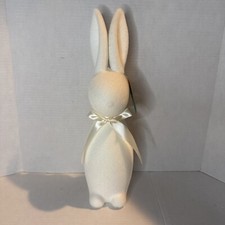 Way to Celebrate Cream Flocked Bunny Easter Decor 16" NEW WITH TAG