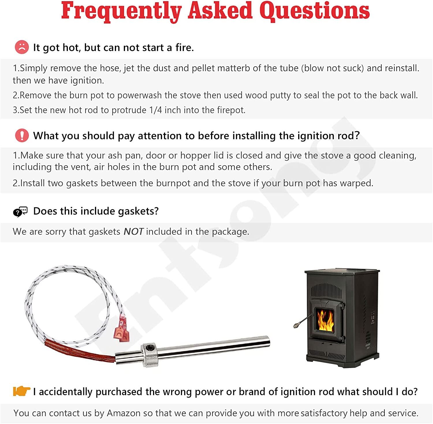 Replaces Englander Pellet Stove igniter Upgrading Fireplace Hot Rod