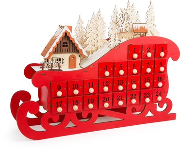 Adventskalender Holz ca. 45 x 10 x 34 cm 24 Schubladen zum Befüllen | eBay