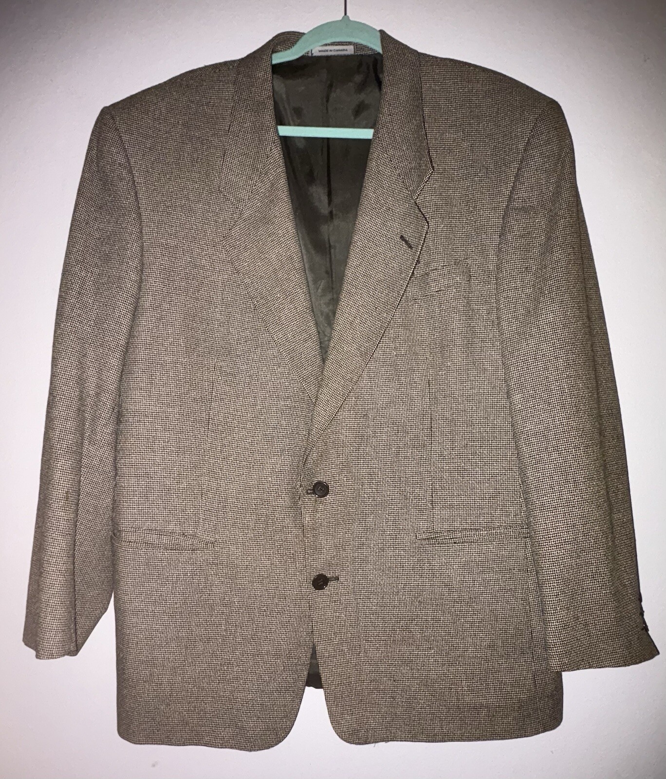 Blazer uomo Yves Saint Laurent cappotto sportivo misto lana seta tweed 46R