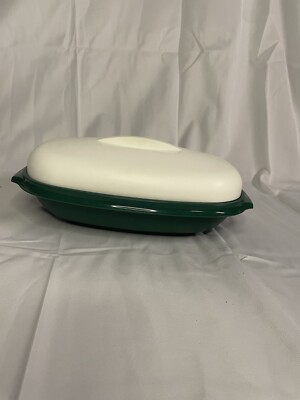 Tupperware #1273-4 Forest Green 3 Piece Vegetable/Rice Steamer Strainer Vintage